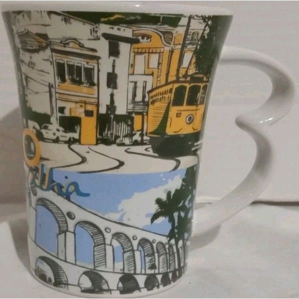 Rio Logo Coffee Mug Cup Multicolor Ceramic 4 x 4 Brazil By Oxford Porcelains